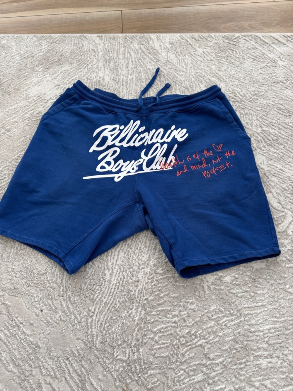 Billionaire Boys Club Navy Shorts with White Logo and Red Accent